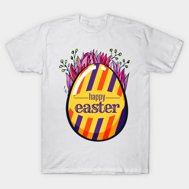 Happy Easter Day. Yellow Easter Egg T-Shirt by lolisfresh